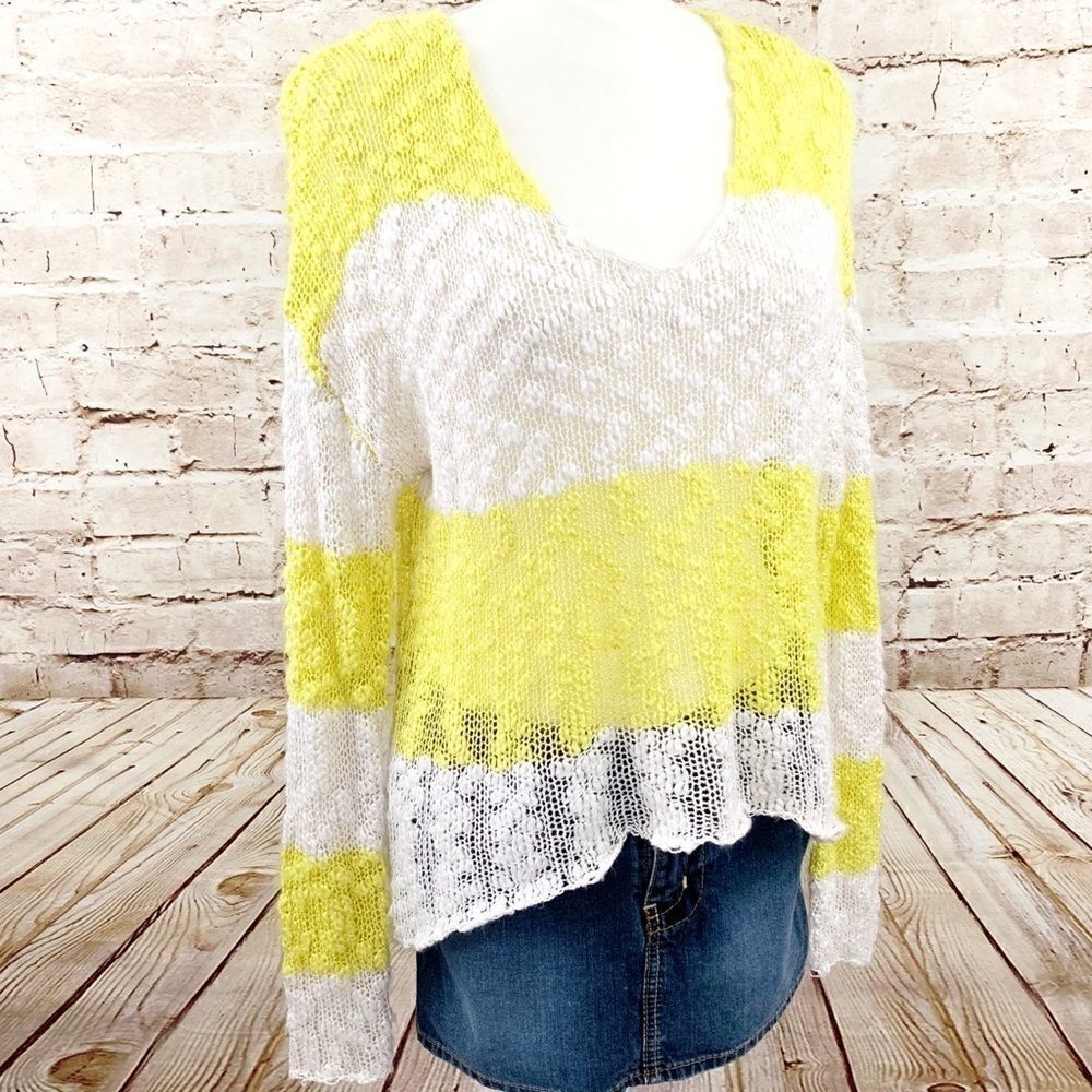 Love Stitch nubby knit open weave sweater